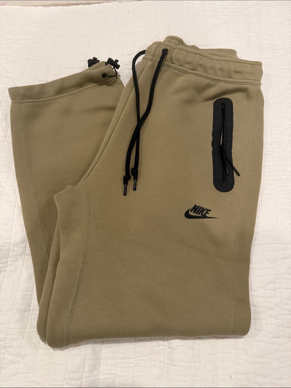 Nike Olive Green Fleece NIKE TEK Joggers with Black Trim